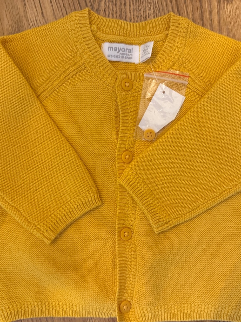Mayoral Yellow Cardigan Sweater 2-4 mo
